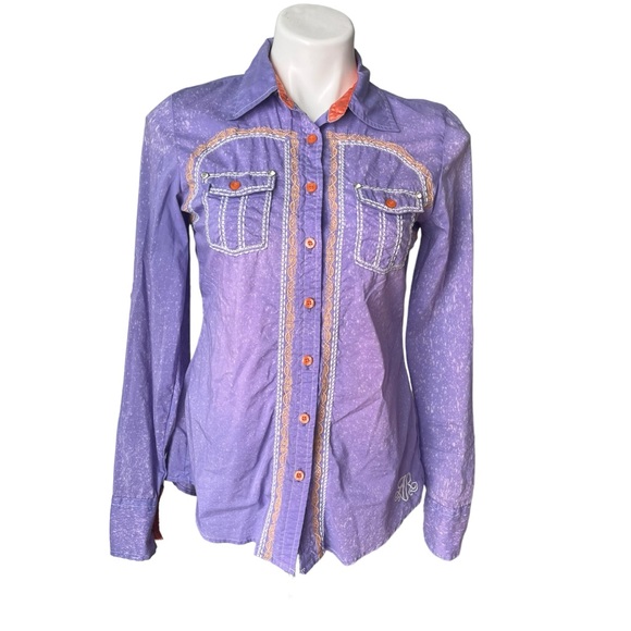 Roar Signature Button Down Long Sleeve Western Shirt, Sz S - Picture 1 of 16